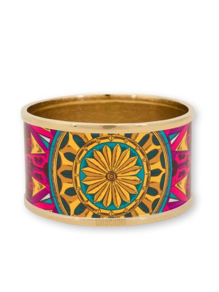 Bracelet à imprimé à motif géométrique Moschino doré