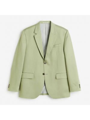 Пиджак из лиоцела свободного кроя H&m зеленый