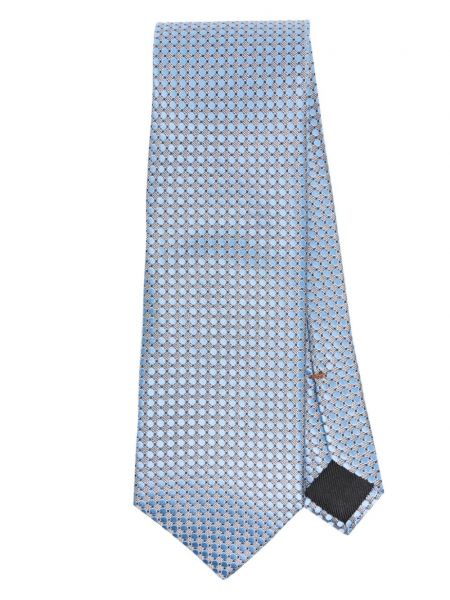 Žakardinis taškuotas šilkinis kaklaraištis Zegna