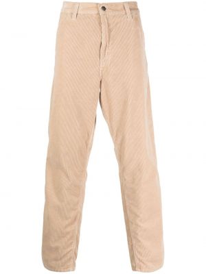 Manšestrové rovné kalhoty Carhartt Wip béžové
