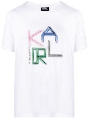 Camiseta con estampado Karl Lagerfeld blanco