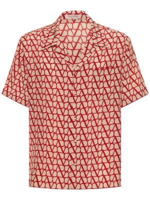 Копринена риза Valentino червено
