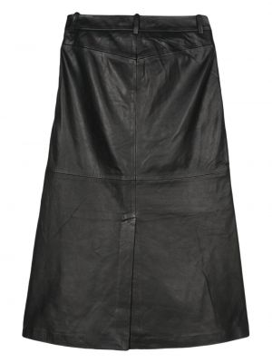 Kožená sukně Gestuz černé