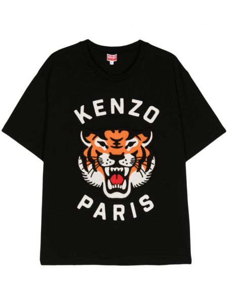 Tiger-stribet t-shirt Kenzo sort