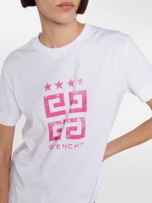 Tähemustriga jersey puuvillased t-särk Givenchy valge