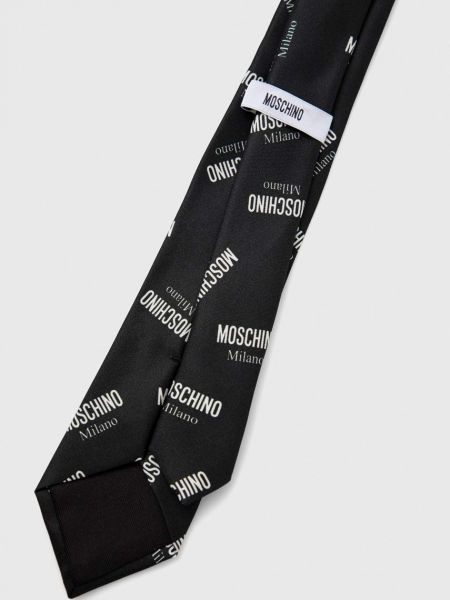 Svilena kravata Moschino črna