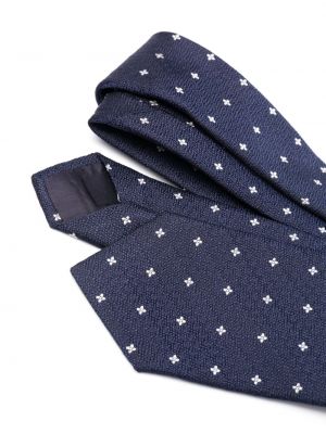 Seiden krawatte mit print Tagliatore blau