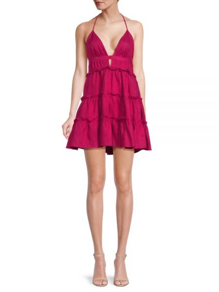 Мини-платье Doris с цветочным принтом Cami Nyc, Raspberry