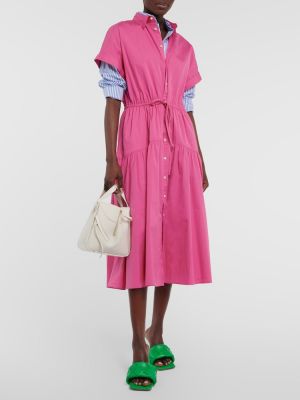 Βαμβακερή φόρεμα Polo Ralph Lauren ροζ