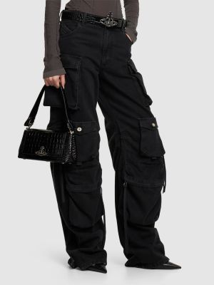 Kožená kabelka Vivienne Westwood čierna