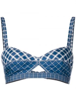 Sjekket crop top Tory Burch blå