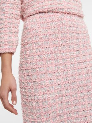 Spódnica midi tweedowa Balenciaga różowa