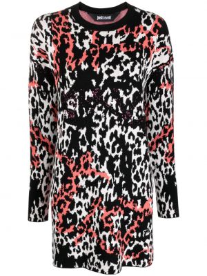 Žakárové leopardí šaty s potiskem Just Cavalli