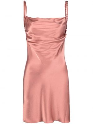 Saténové mini šaty Nanushka růžové