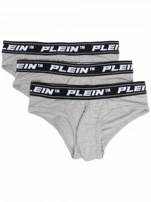 Nohavičky s výšivkou Philipp Plein sivá