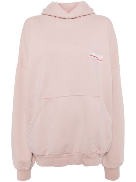 Dugi sweatshirt s printom Balenciaga ružičasta