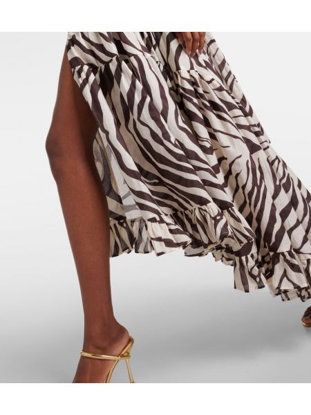 Kokvilnas maksi kleita ar apdruku ar zebras rakstu Alexandra Miro