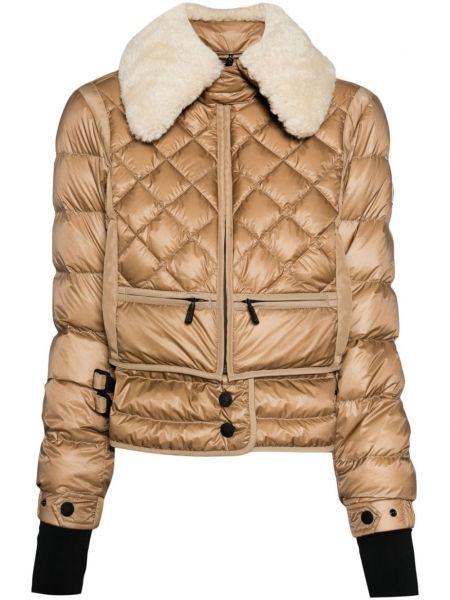 Prošivena pernata jakna Moncler Grenoble smeđa