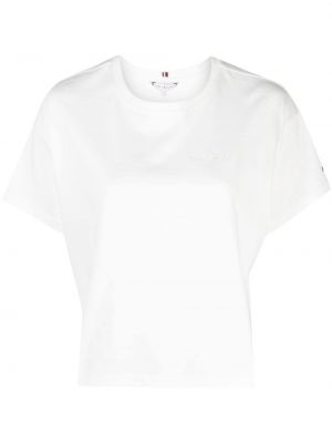 Bavlněné tričko s výšivkou Tommy Hilfiger bílé