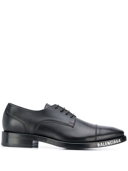Обувки в стил дерби с принт Balenciaga черно