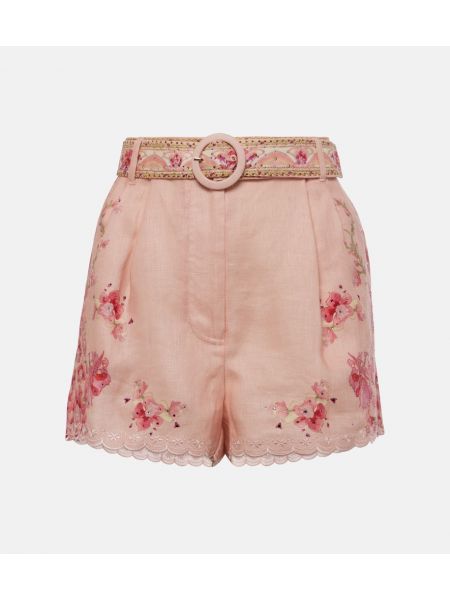 Blommig linne shorts Camilla