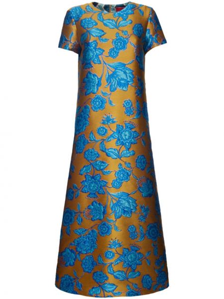 Dolga obleka s cvetličnim vzorcem iz žakarda La Doublej