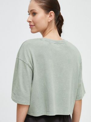 Tricou din bumbac din fleece cu croială lejeră Adidas verde