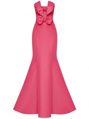 Večernja haljina s mašnom Oscar De La Renta ružičasta