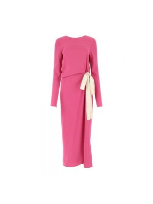 Sukienka długa z krepy Lanvin różowa
