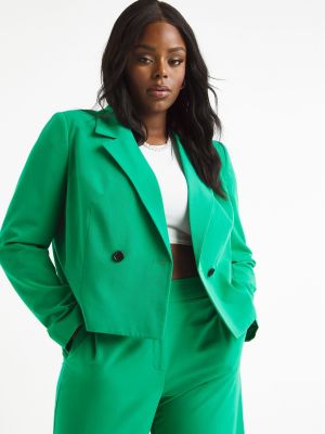 Двубортный пиджак Simply Be зеленый