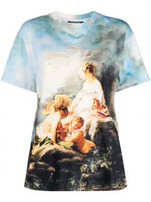 T-shirt en coton à imprimé Roberto Cavalli