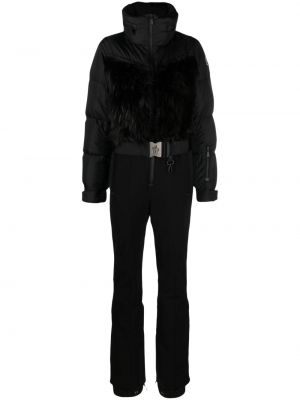 Ukrojena obleka s kapuco Moncler Grenoble črna