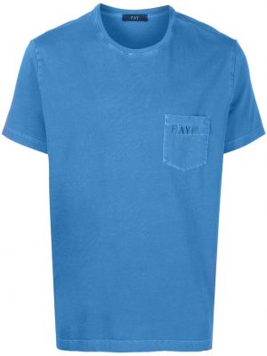 Bavlněné tričko Fay modré
