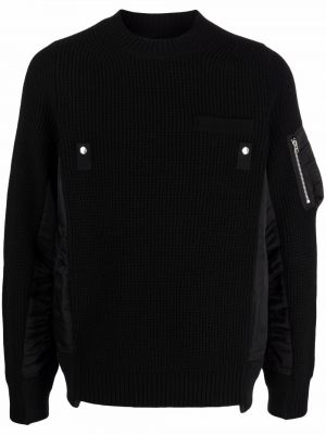 Volneni pulover Sacai črna