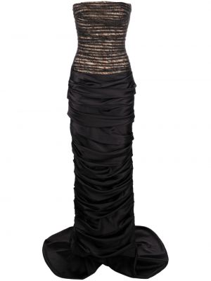 Čipkované večerné šaty Rasario čierna