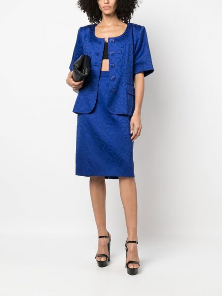 Spódnica żakardowa Yves Saint Laurent Pre-owned niebieska