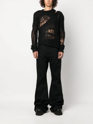 Asymetrický svetr s oděrkami Rick Owens černý
