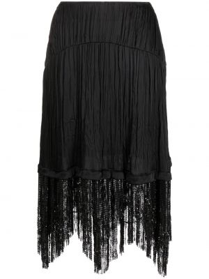 Asymetrické sukně s třásněmi Paco Rabanne černé