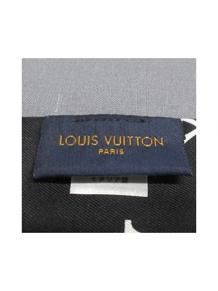 Bufanda de seda Louis Vuitton Vintage negro