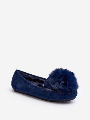 Pantofi loafer cu blană Kesi albastru