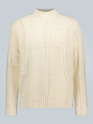 Pletený bavlnený sveter Jw Anderson biela