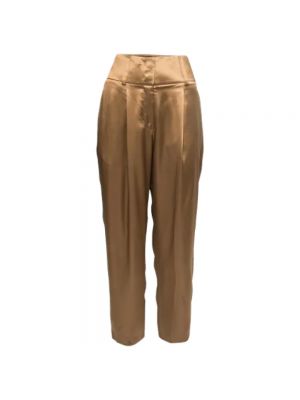Jedwabne spodnie Givenchy Pre-owned brązowe