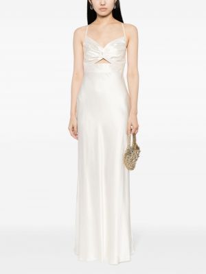 Hedvábné večerní šaty Michelle Mason bílé