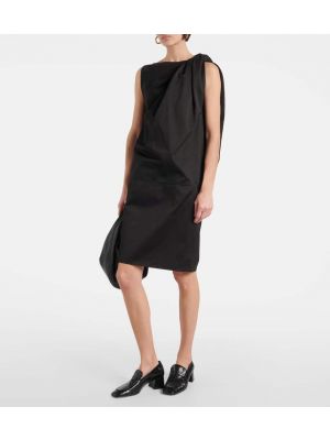 Pamučna lanena haljina Toteme crna