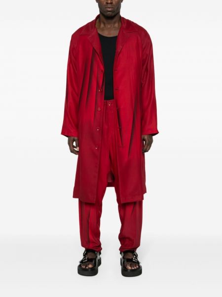 Jedwabny płaszcz z nadrukiem w abstrakcyjne wzory Yohji Yamamoto