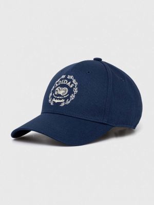 Памучна шапка с козирки с принт Adidas Originals синьо