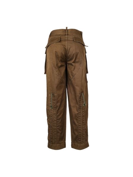 Pantalones rectos de algodón Dsquared2 marrón