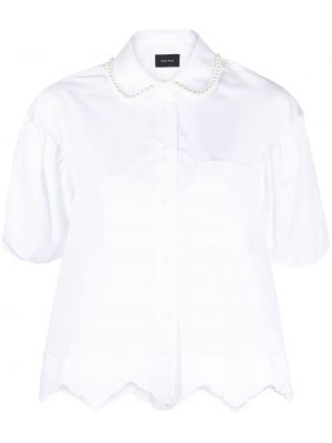 Kokvilnas krekls ar pērļu Simone Rocha balts