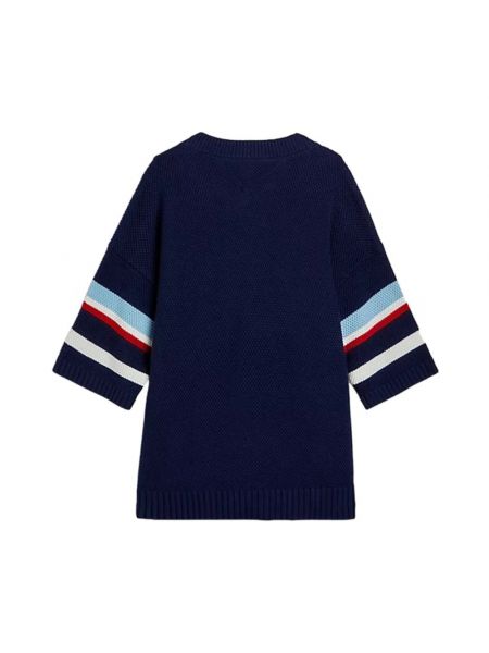 Sweter z dekoltem w serek Tommy Hilfiger niebieski