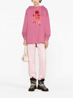Raštuotas džemperis su gobtuvu Marant Etoile rožinė